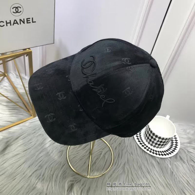 CHANEL香奈兒 2018最新流行版 高端情侶款絲絨棒球帽 LLWJ7900